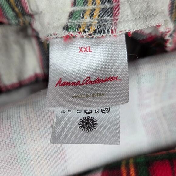 Hanna Anderson Adult Men’s XXL Christmas Plaid Pajama Set Flannel Red - Picture 8 of 8